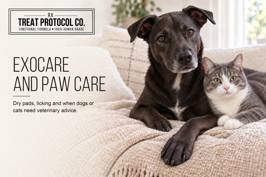 EXOCARE and Paw Care for Dogs and Cats: Dry Pads, Licking and When to See a Vet