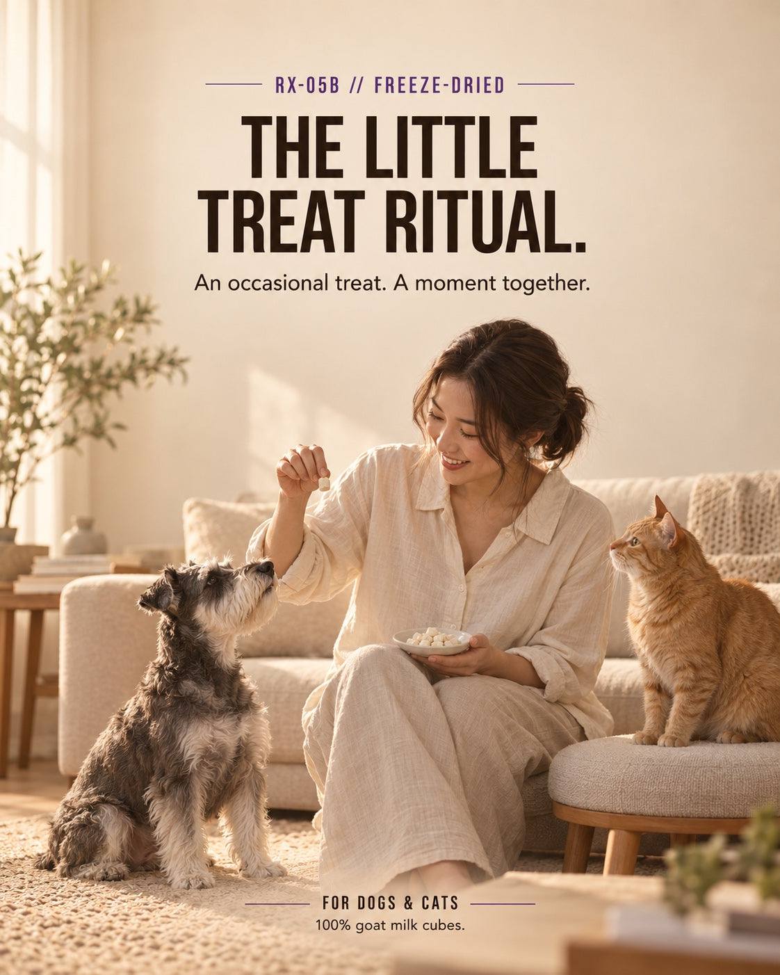 RX-05B Freeze-Dried Treat – 100% Goat Milk Cubes